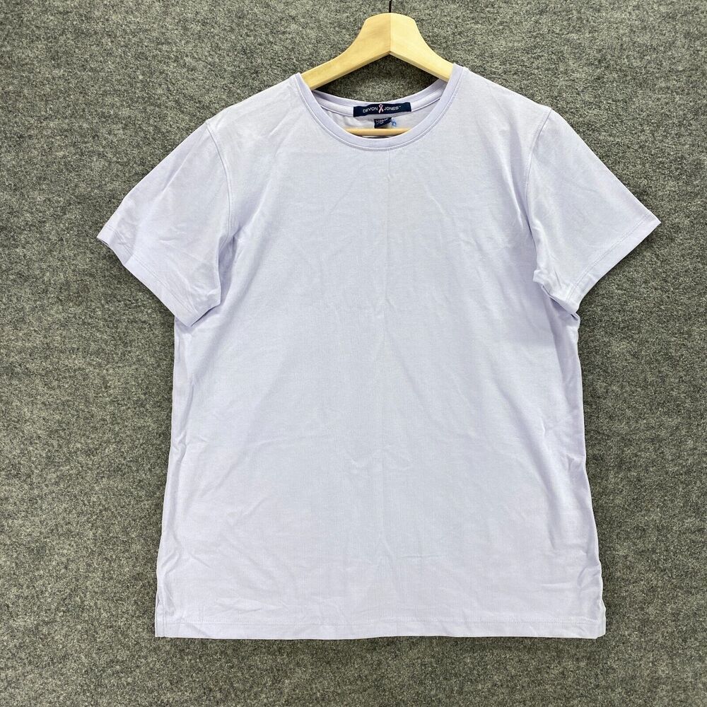 New Devon & Jones T-Shirt Women M Medium Purple Crew Neck Cotton Short Sleeve